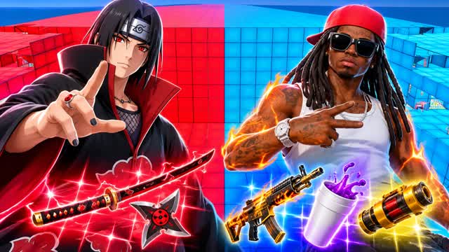 ANIME VS RAPPERS RED VS BLUE 🔴🔵 RVB — Fortnite Creative map