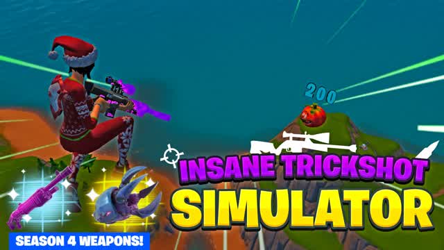 Insane Trickshot Simulator🎯 — Fortnite Creative map cover art