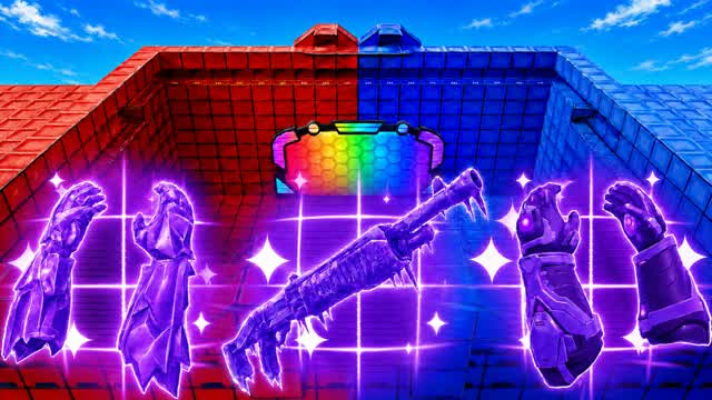 BLUE VS RED 1V1 ALL GUNS AURA — Fortnite Creative map