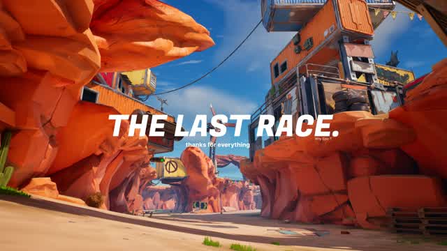 THE LAST RACE (on Pandora) — Fortnite Creative map cover art