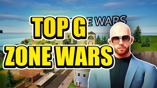 TOP G ZONE WARS — Fortnite Creative map cover art
