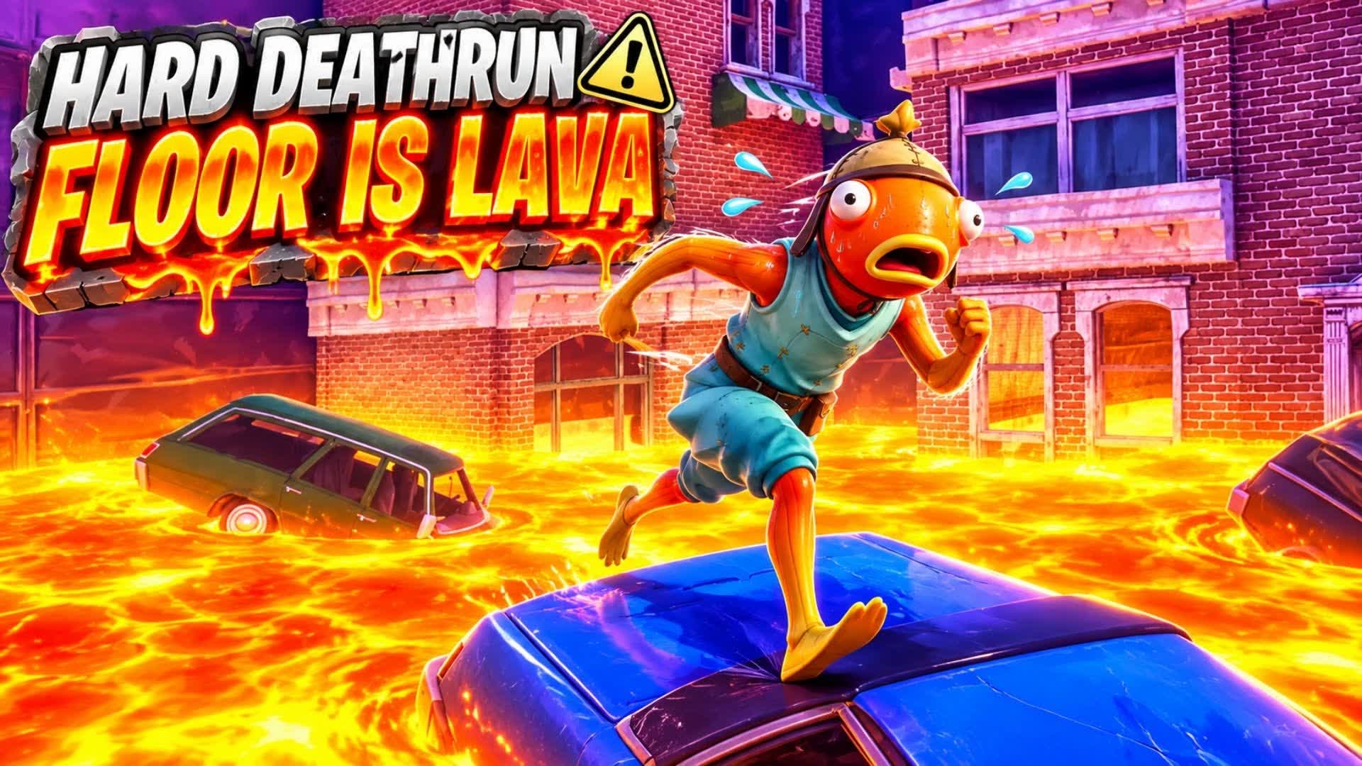 Hard Deathrun the floor is lava — Fortnite Creative map