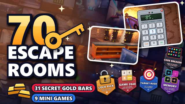 70 ESCAPE ROOMS 🔑 EVERY ROOM DIFFERENT — Fortnite Creative map cover art