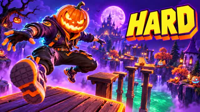 HARD PARKOUR 🎃 HALLOWEEN DEATHRUN — Fortnite Creative map cover art
