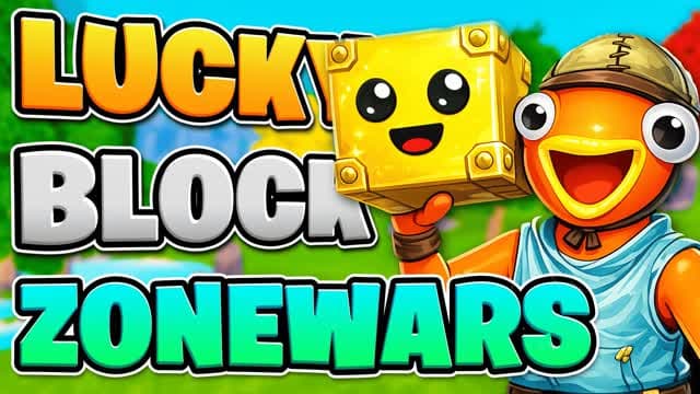LUCKY BLOCK ZONE WARS — Fortnite Creative map cover art