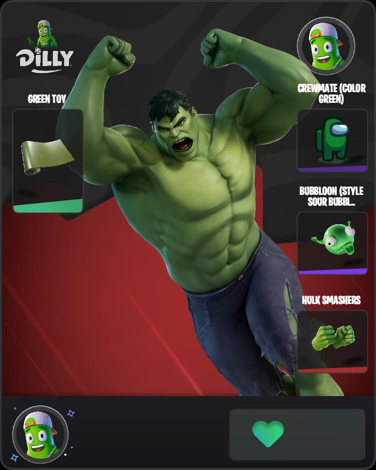 Hulk Fortnite skin combo