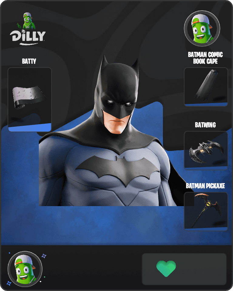 Batman Comic Book Outfit Fortnite combo