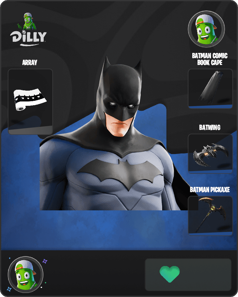 Batman Comic Book Outfit Fortnite combo