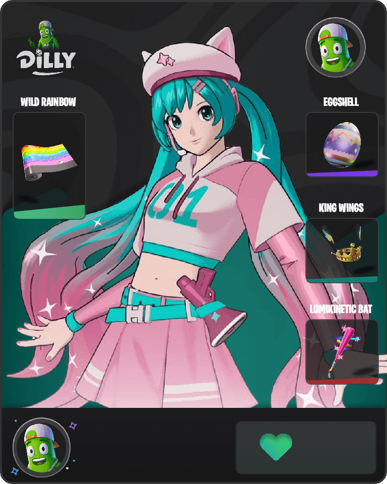 Neko Hatsune Miku Fortnite combo