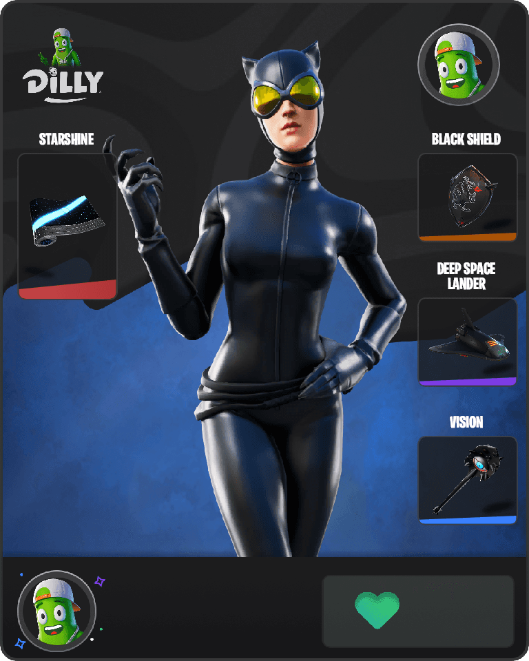 Catwoman Comic Book Outfit Fortnite combo