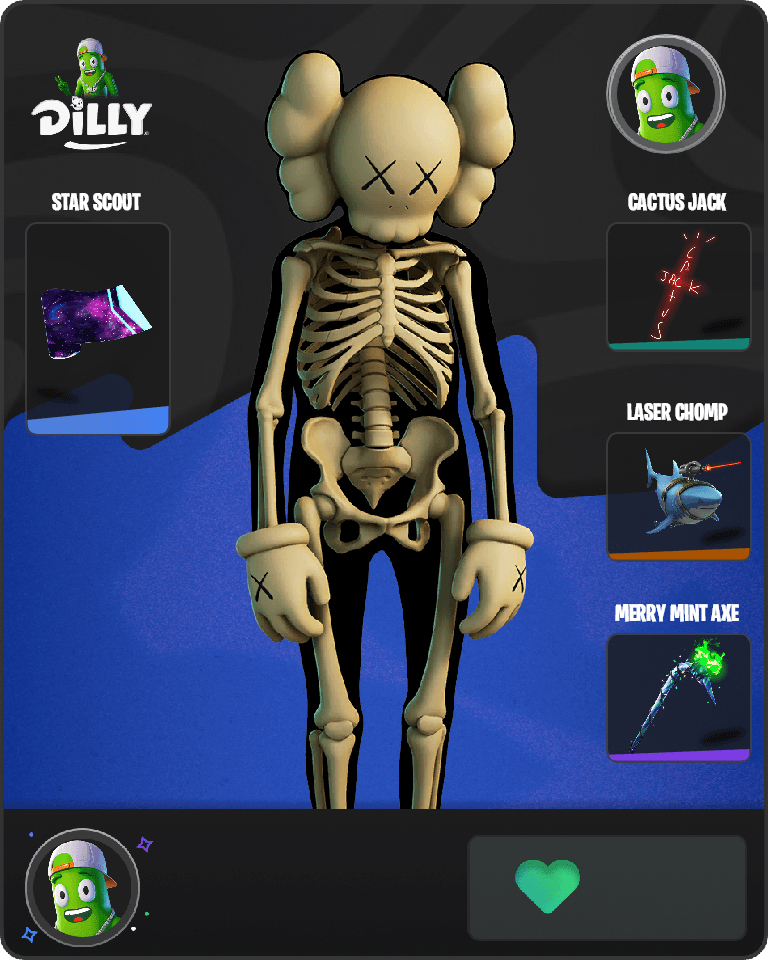 KAWS Skeleton Fortnite combo