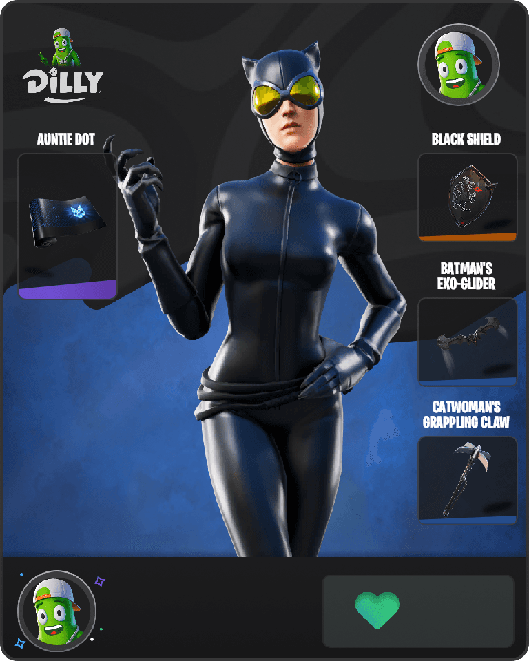 Catwoman Comic Book Outfit Fortnite combo