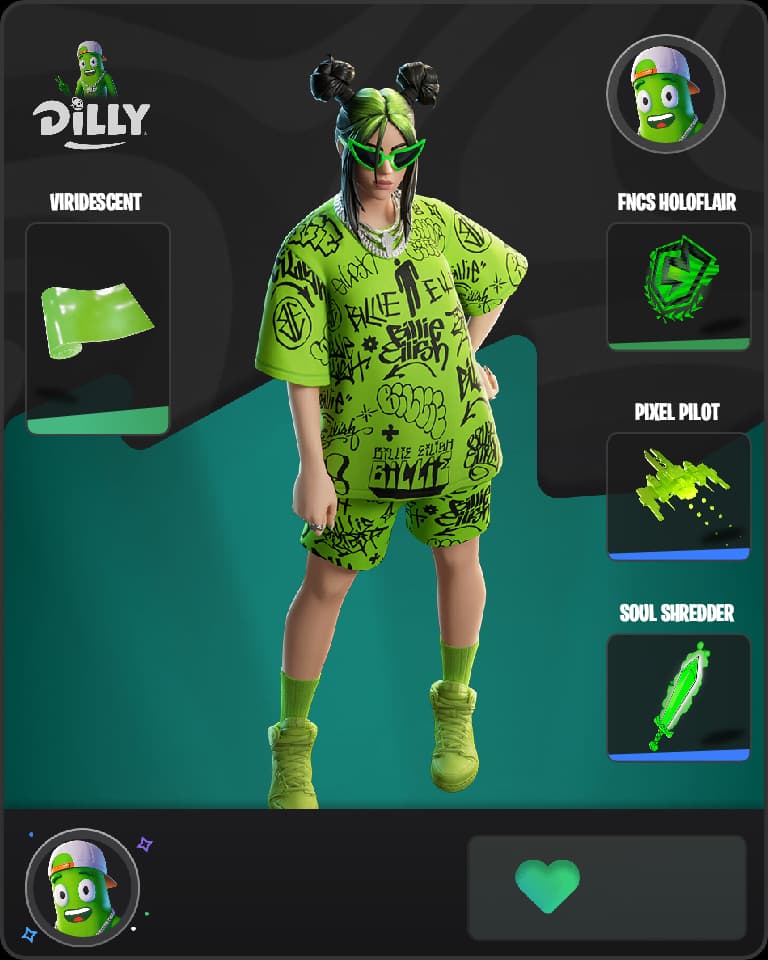 Green Roots Billie Fortnite skin combo