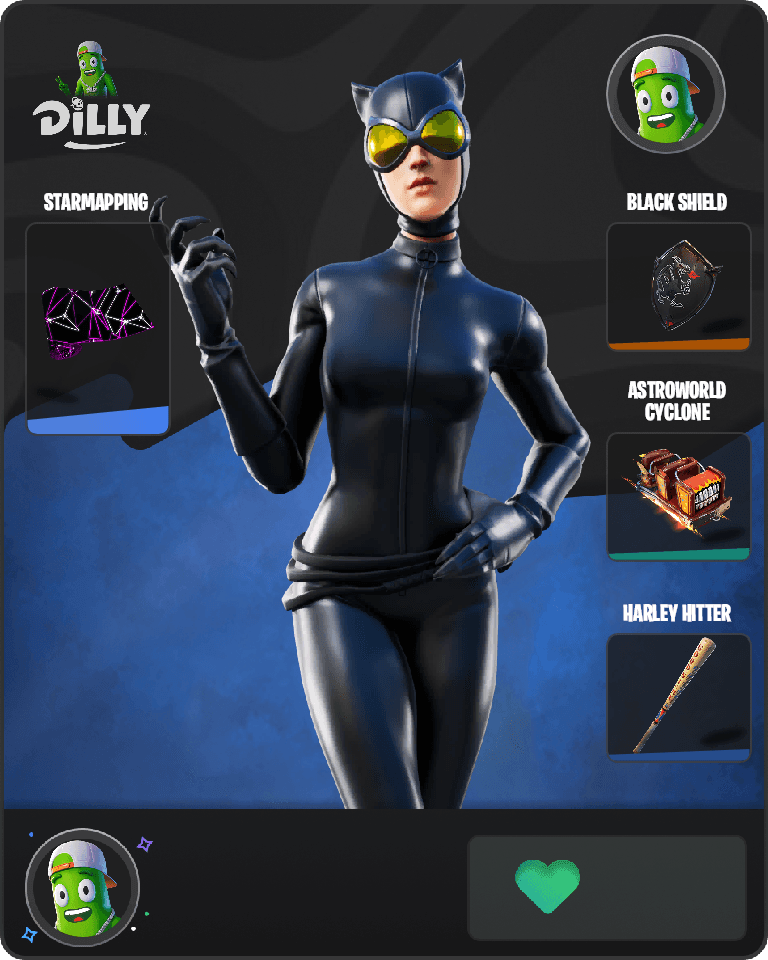 Catwoman Comic Book Outfit Fortnite combo