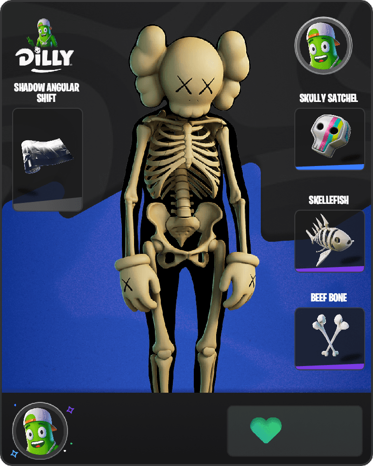 KAWS Skeleton Fortnite combo