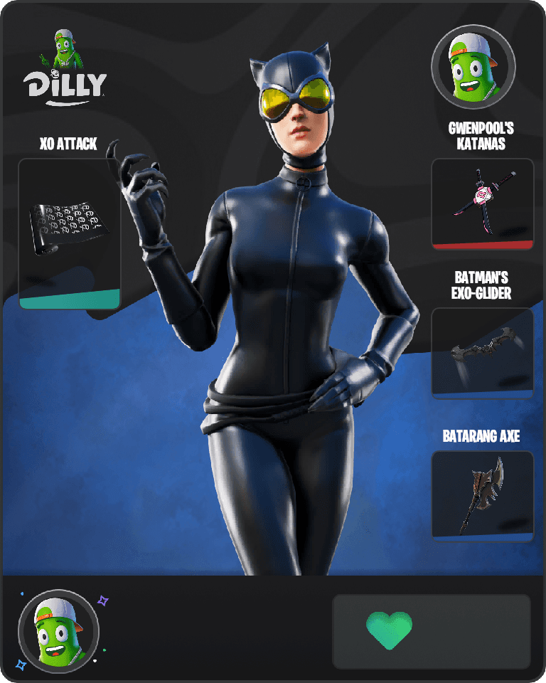 Catwoman Comic Book Outfit Fortnite combo