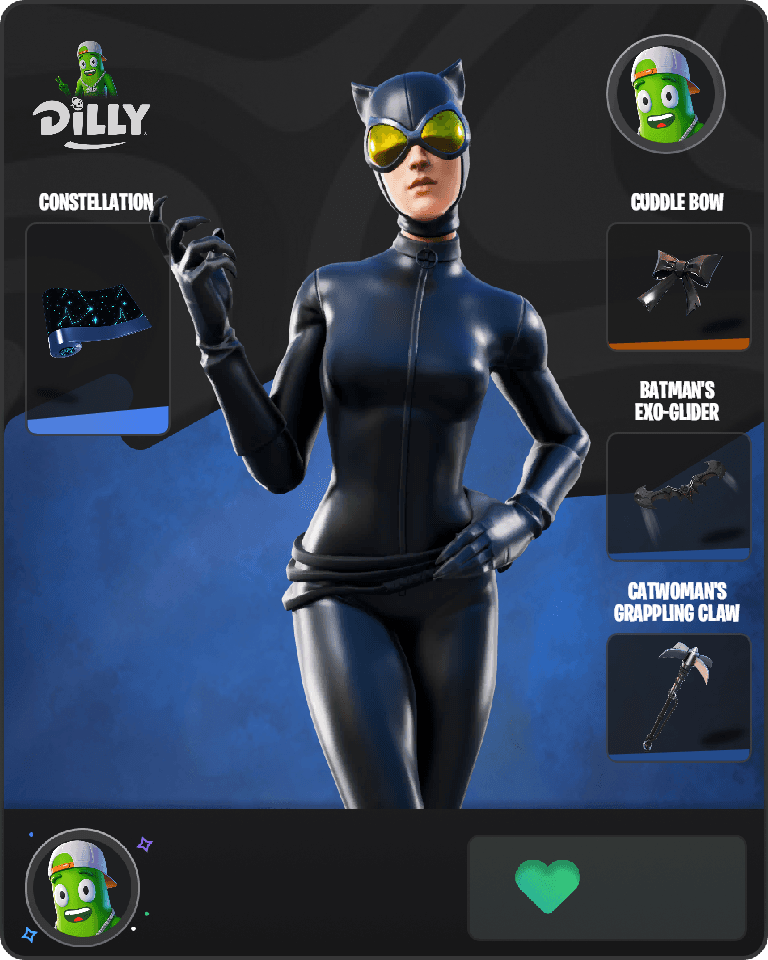 Catwoman Comic Book Outfit Fortnite combo