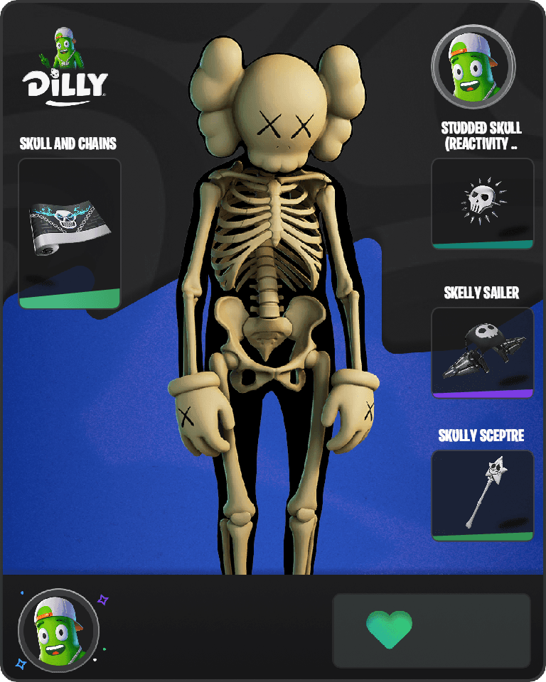 KAWS Skeleton Fortnite combo
