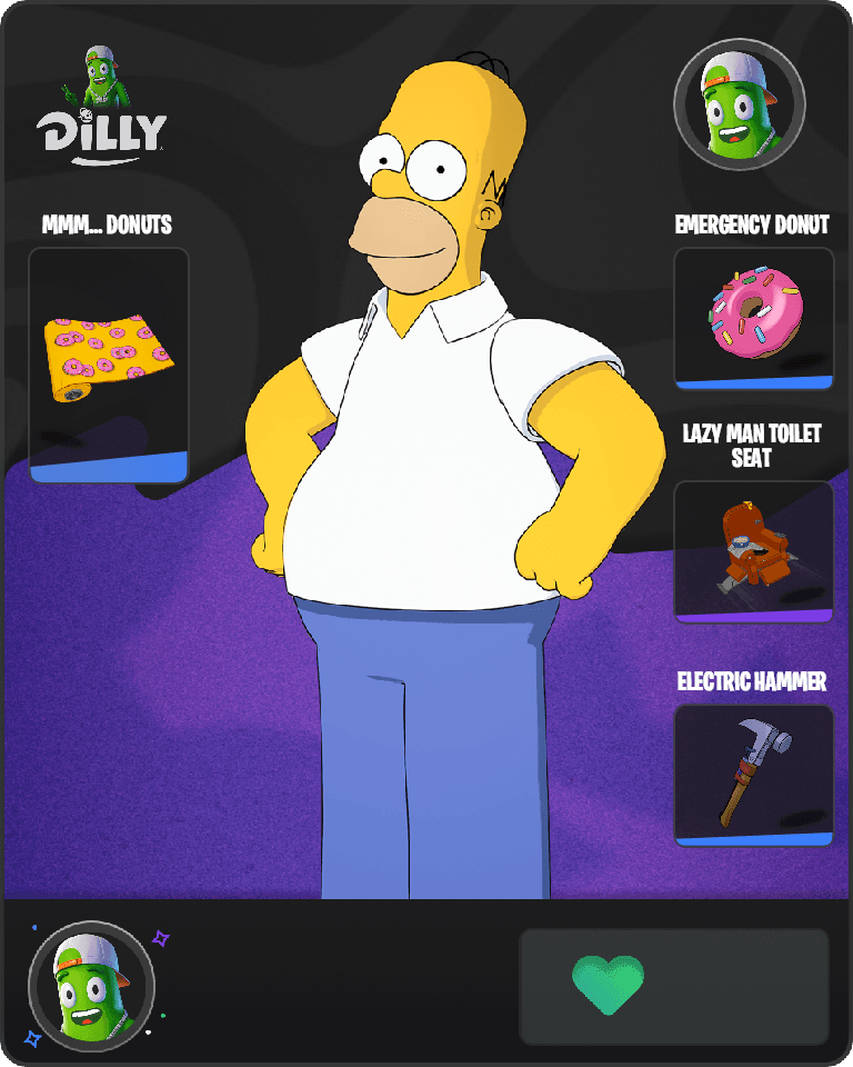 Homer Simpson Fortnite combo