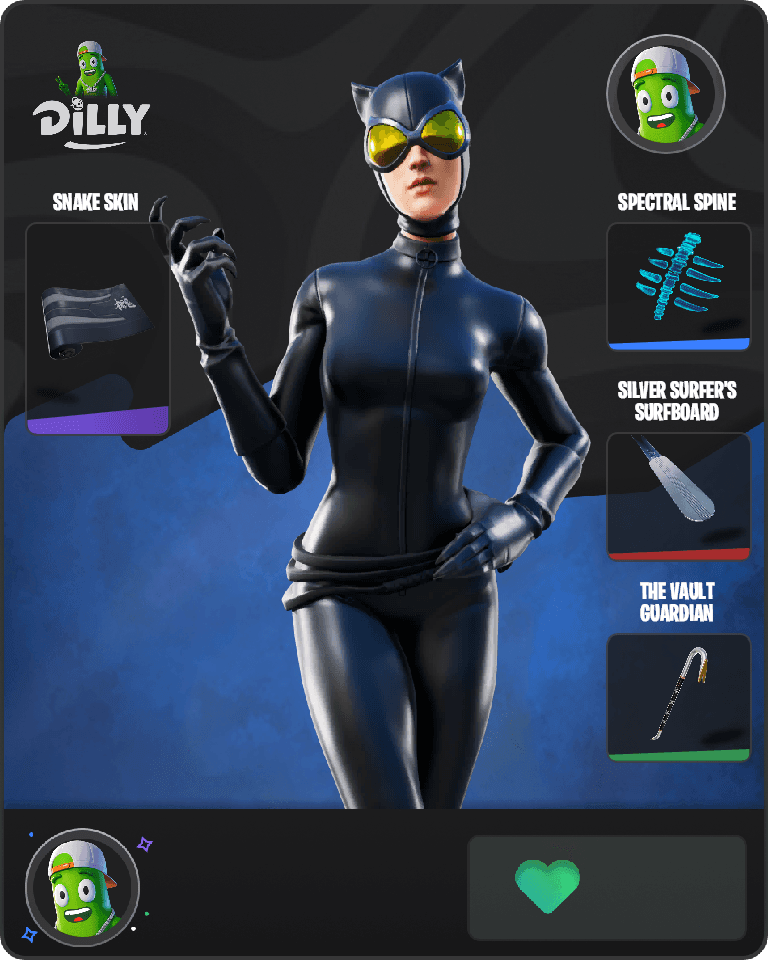 Catwoman Comic Book Outfit Fortnite combo