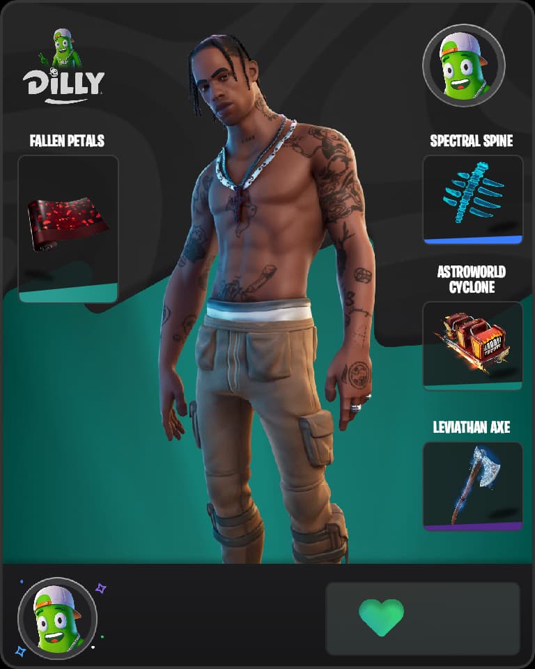 Travis Scott Fortnite skin combo