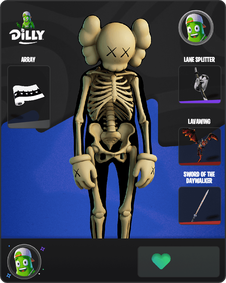 KAWS Skeleton Fortnite combo