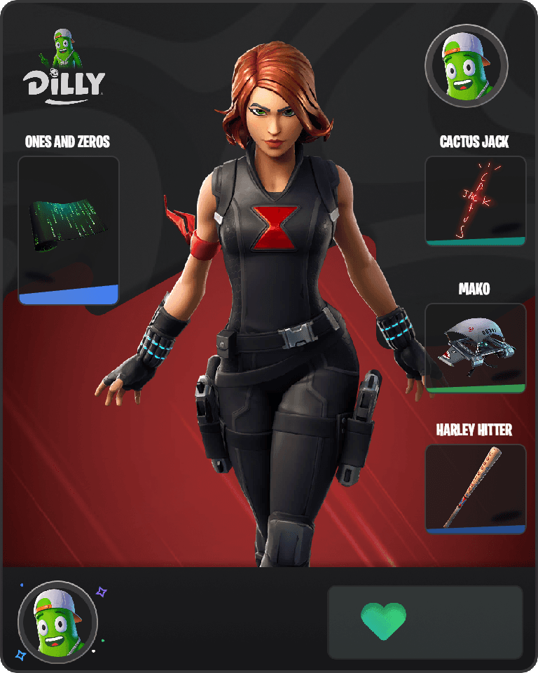 Black Widow Outfit Fortnite combo