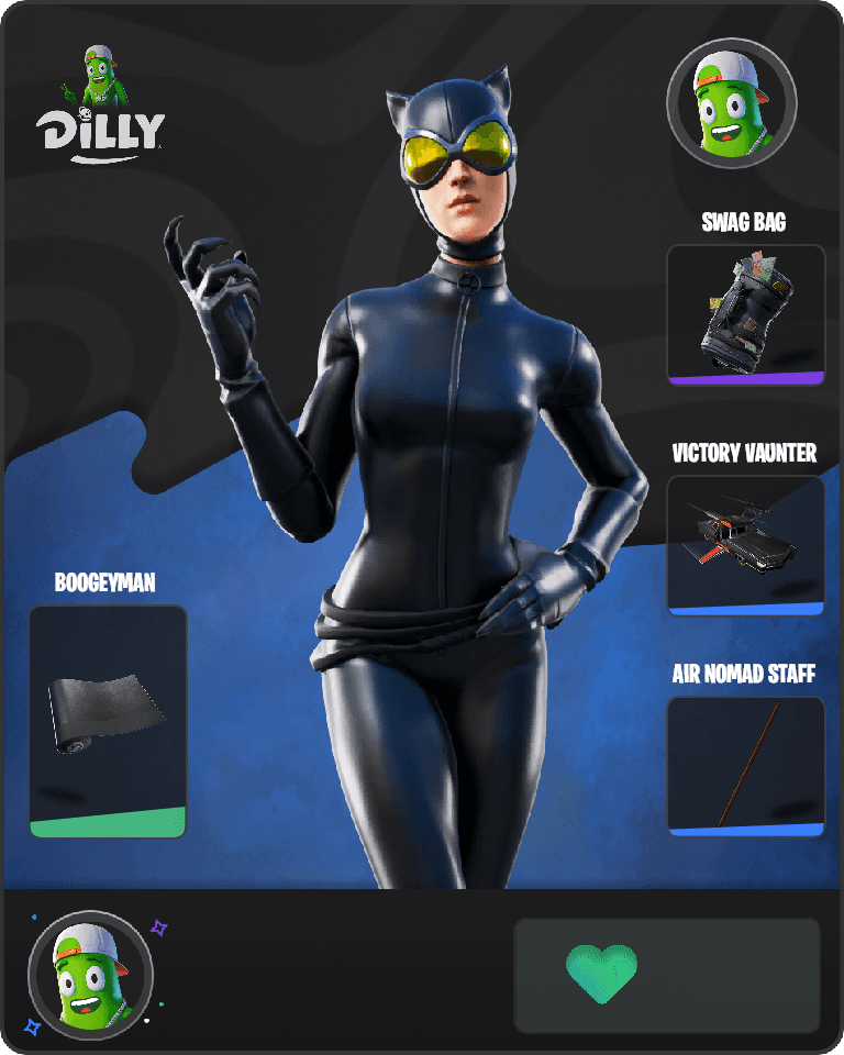 Catwoman Comic Book Outfit Fortnite combo