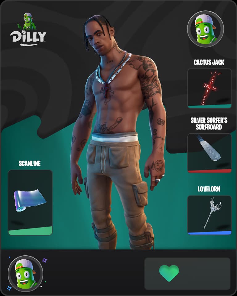 Travis Scott Fortnite skin combo