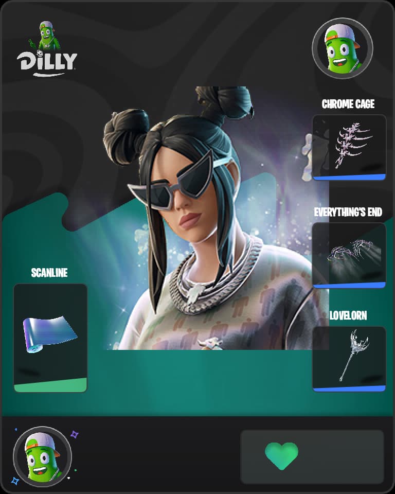 Platinum Billie Eilish Fortnite skin combo