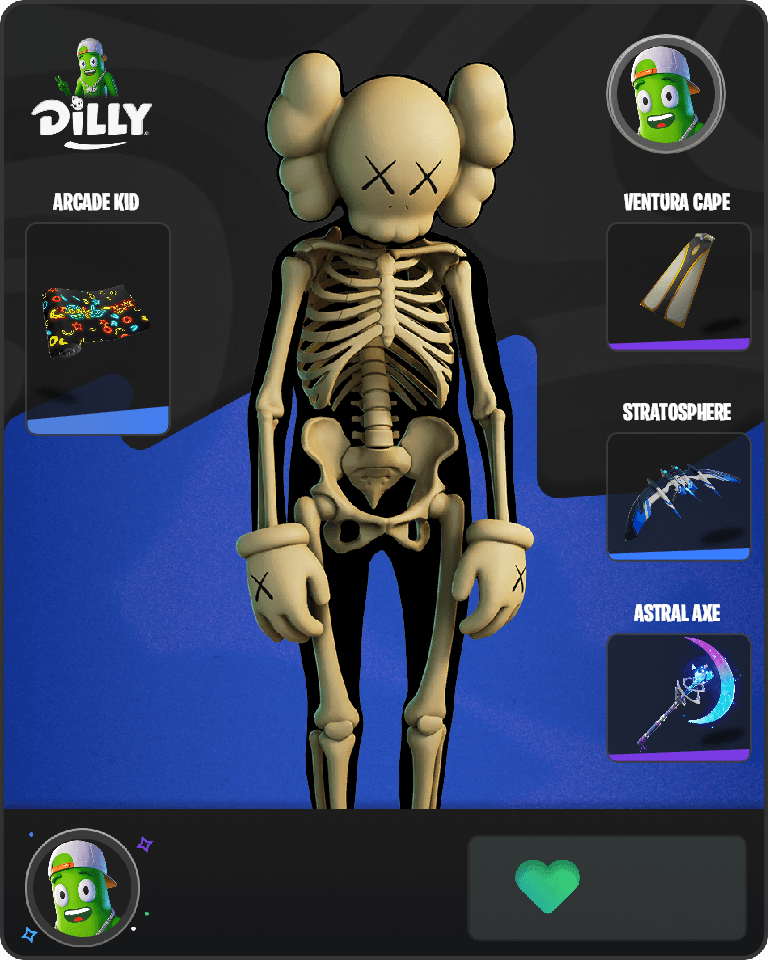 KAWS Skeleton Fortnite combo