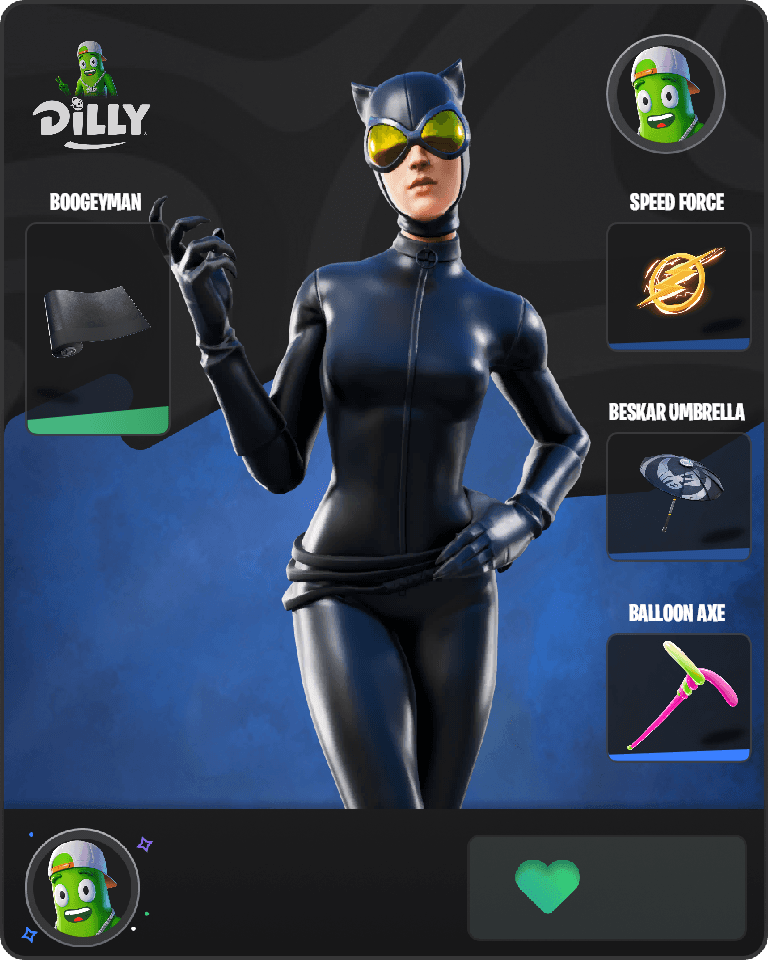 Catwoman Comic Book Outfit Fortnite combo