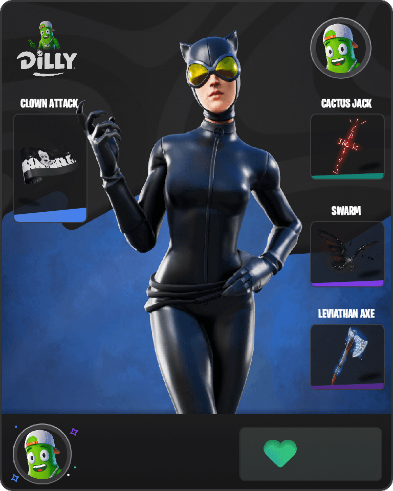 Catwoman Comic Book Outfit Fortnite combo