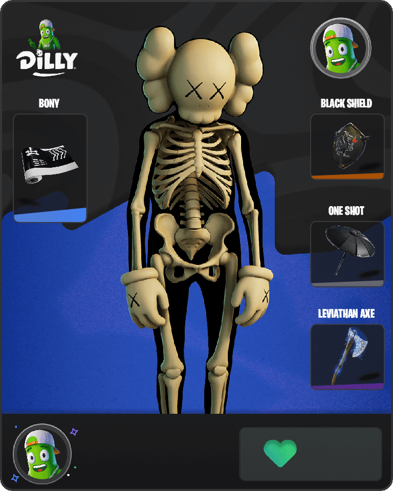 KAWS Skeleton Fortnite combo