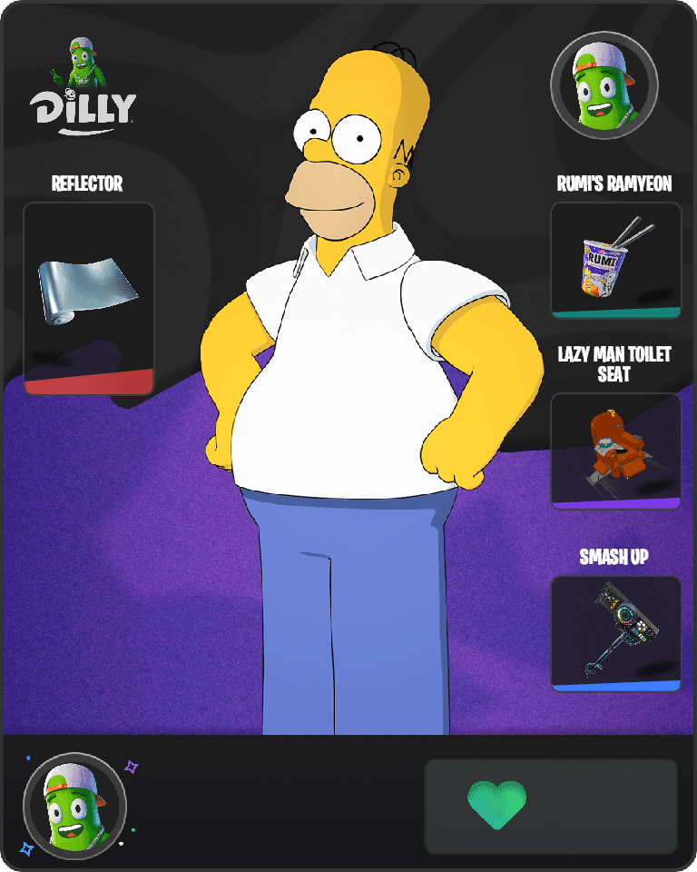 Homer Simpson Fortnite combo