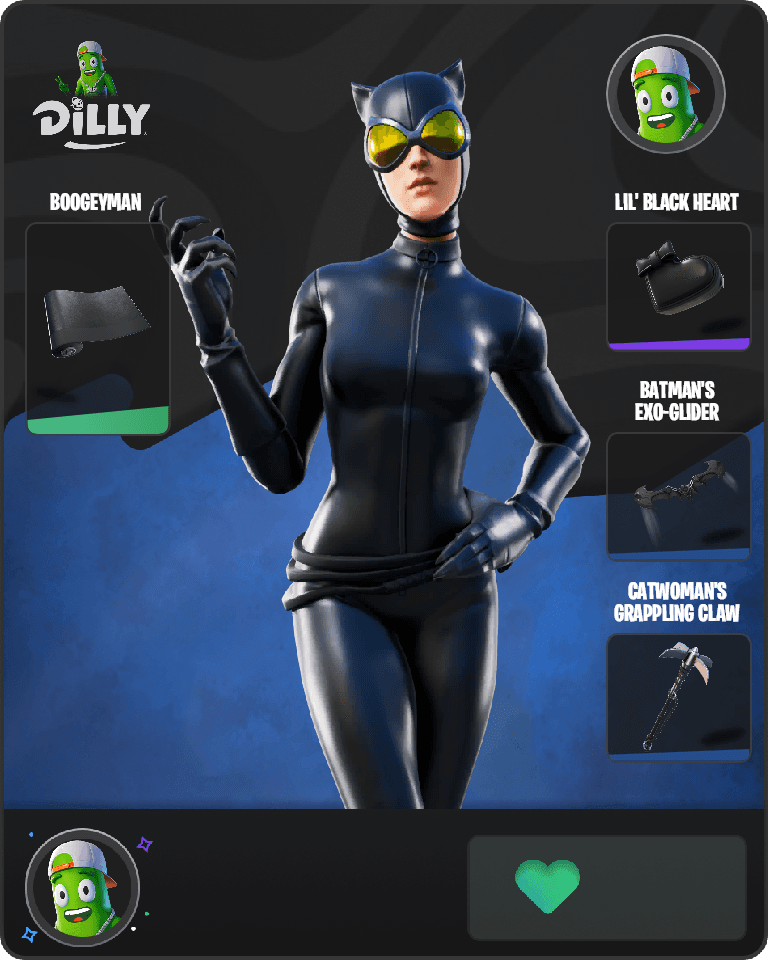 Catwoman Comic Book Outfit Fortnite combo