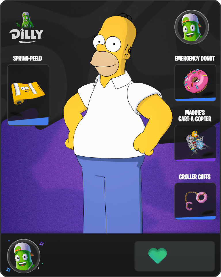Homer Simpson Fortnite combo