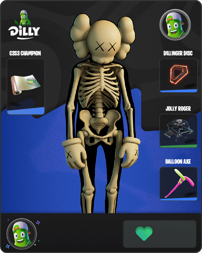 KAWS Skeleton Fortnite combo