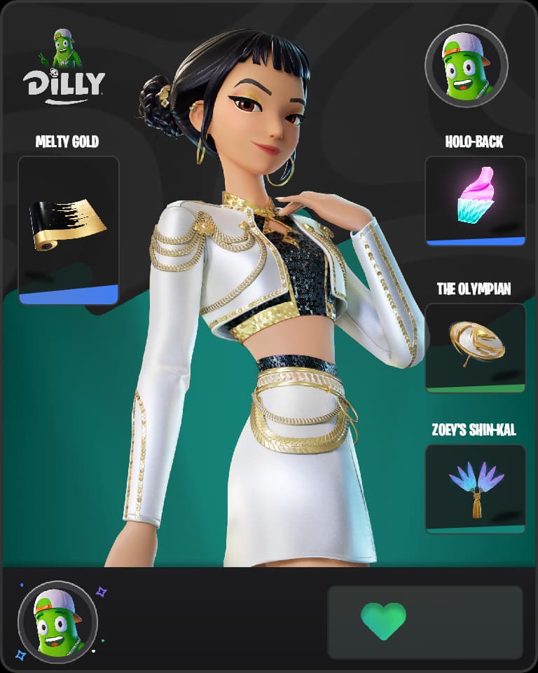 Golden Zoey Fortnite skin combo