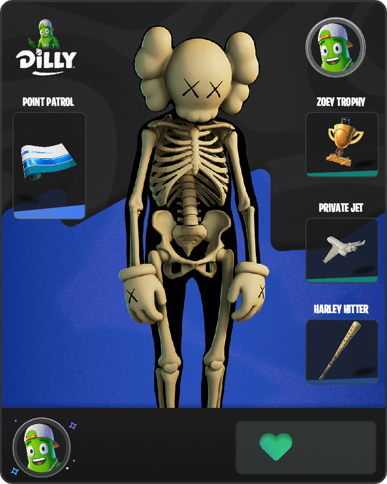KAWS Skeleton Fortnite combo