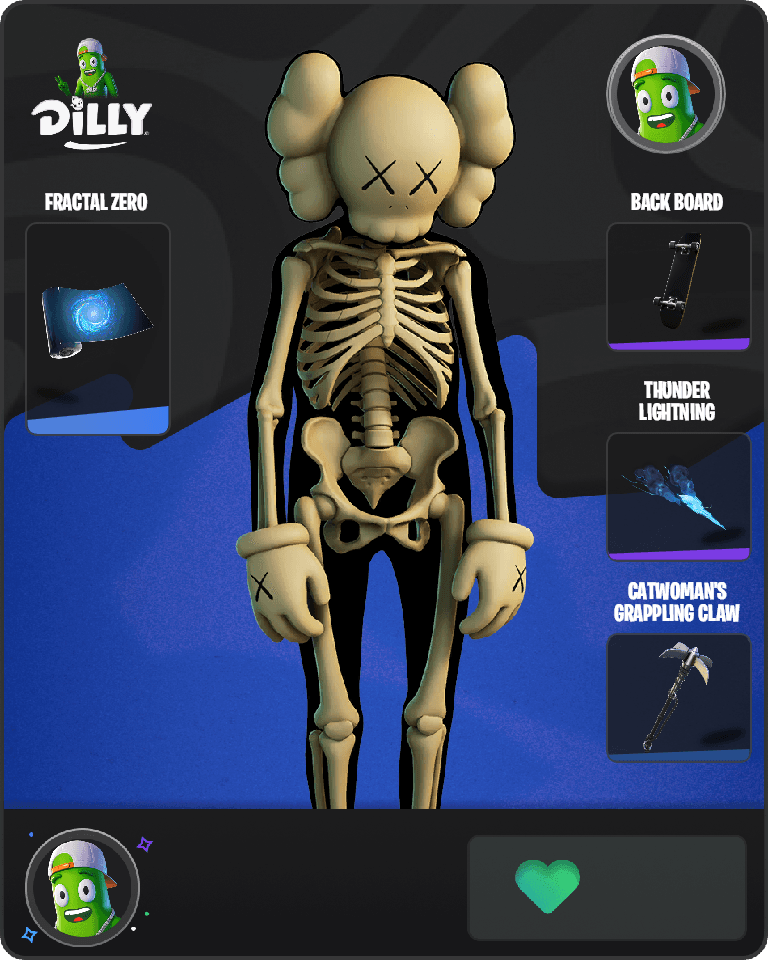 KAWS Skeleton Fortnite combo