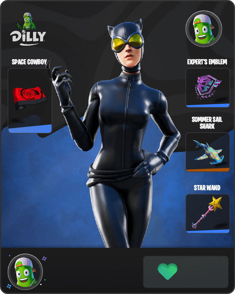 Catwoman Comic Book Outfit Fortnite combo