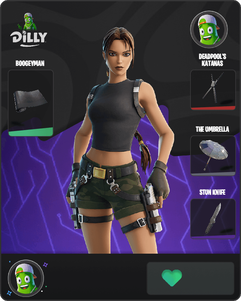 Lara Croft (2000s) Fortnite combo