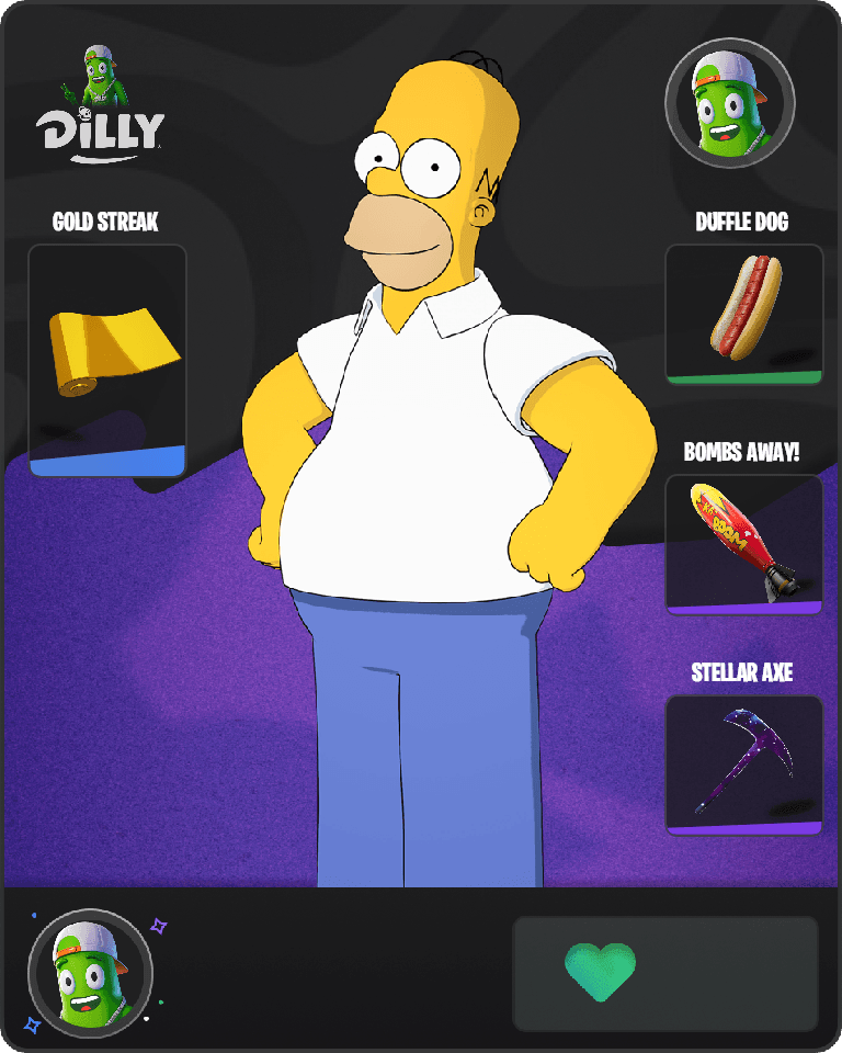 Homer Simpson Fortnite combo