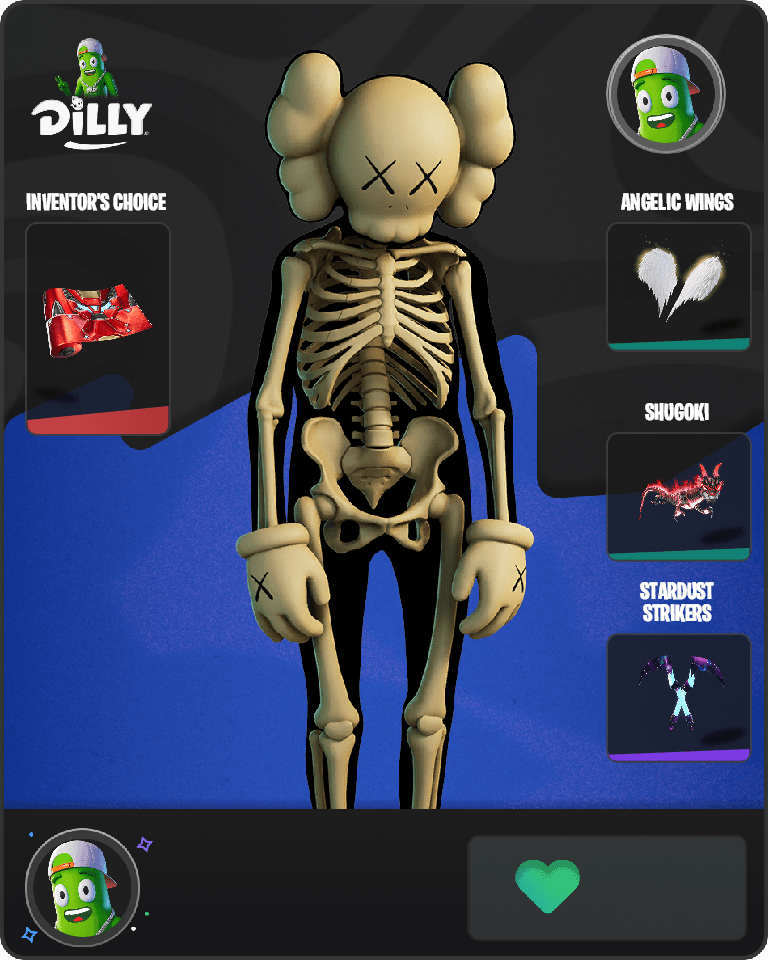 KAWS Skeleton Fortnite combo