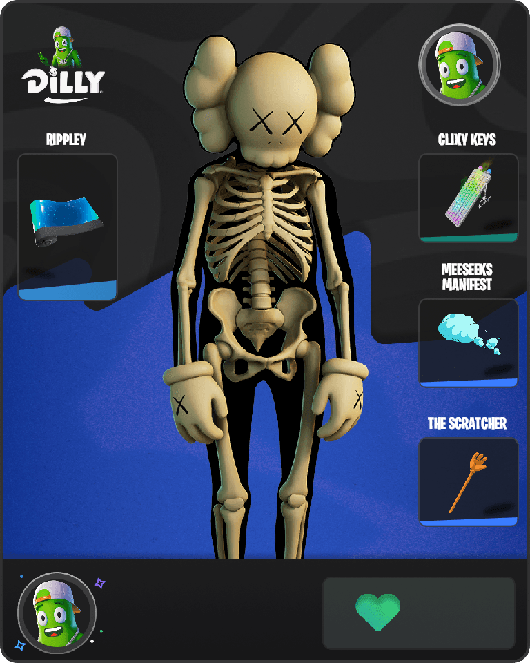 KAWS Skeleton Fortnite combo