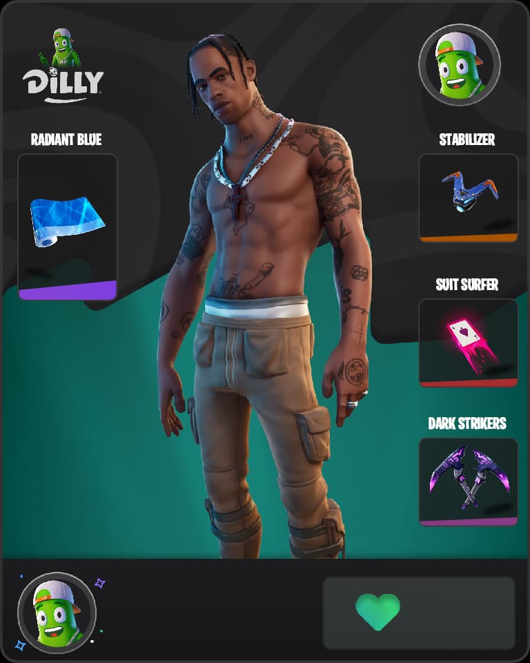 Travis Scott Fortnite skin combo
