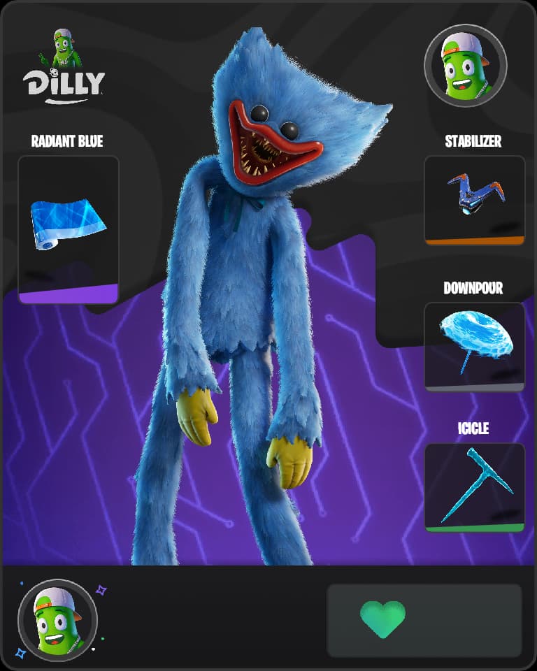 Huggy Wuggy Fortnite skin combo
