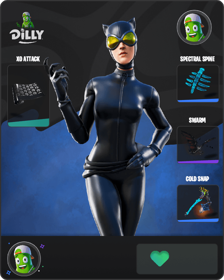 Catwoman Comic Book Outfit Fortnite combo
