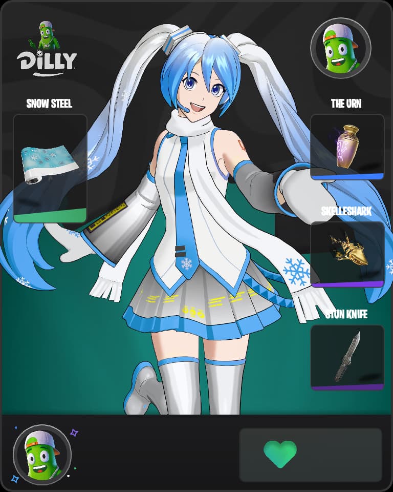 Snow Miku Fortnite skin combo